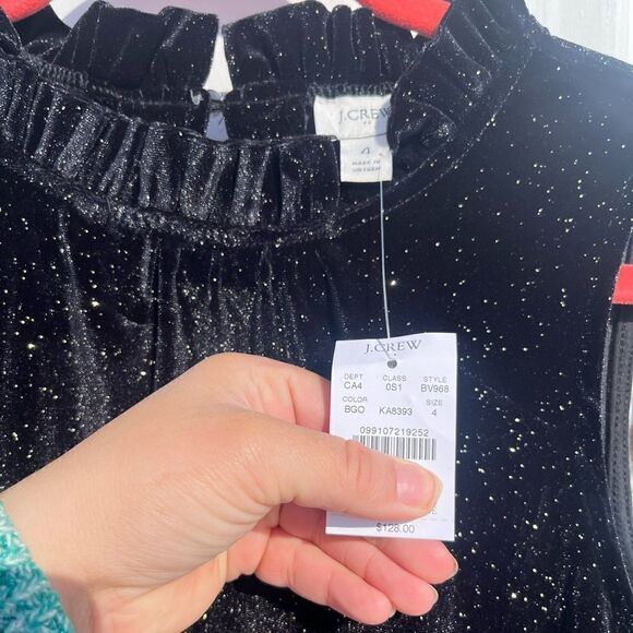 J Crew Velvet Shimmer Tiered Midi Dress NWT - Picture 5 of 10